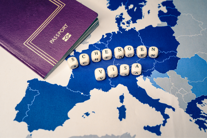 O hartă cu țările care fac parte din zona Schengen.